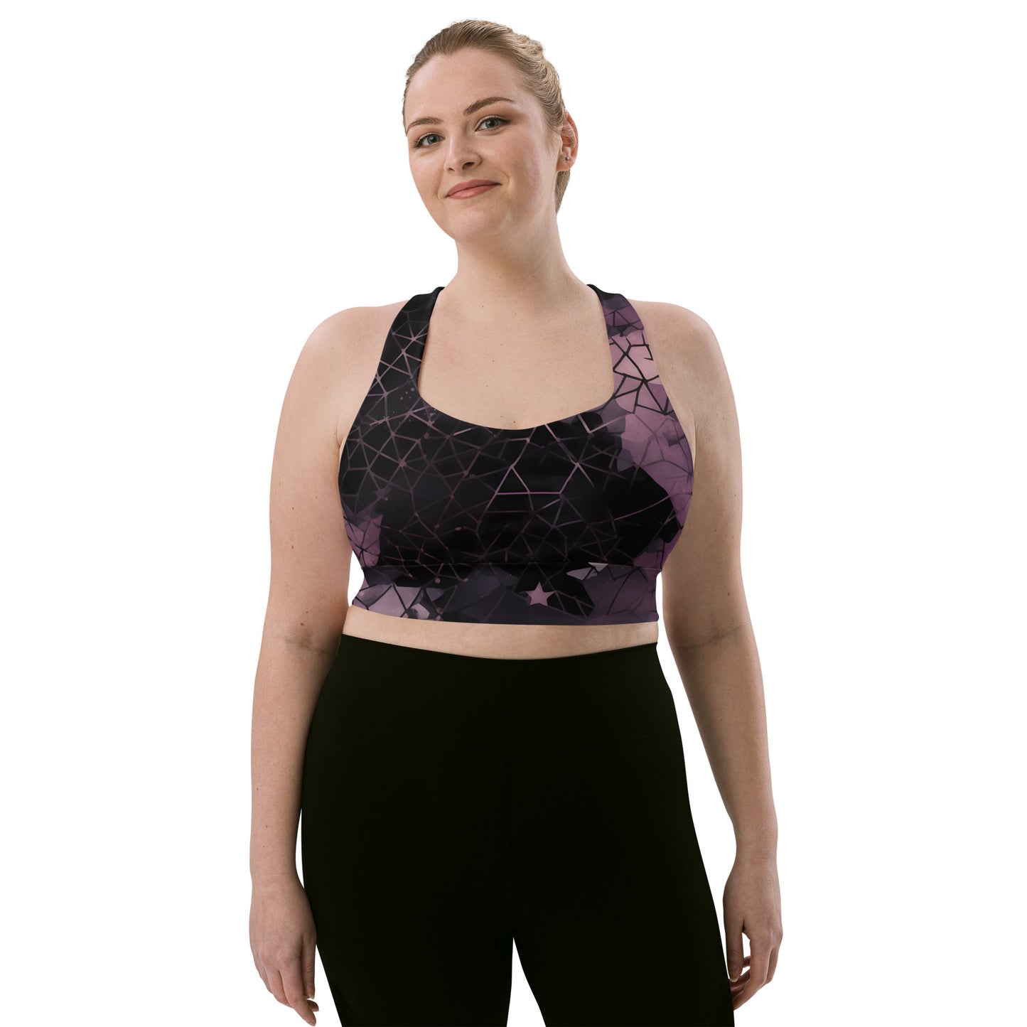 Prismatic Pink Longline sports bra