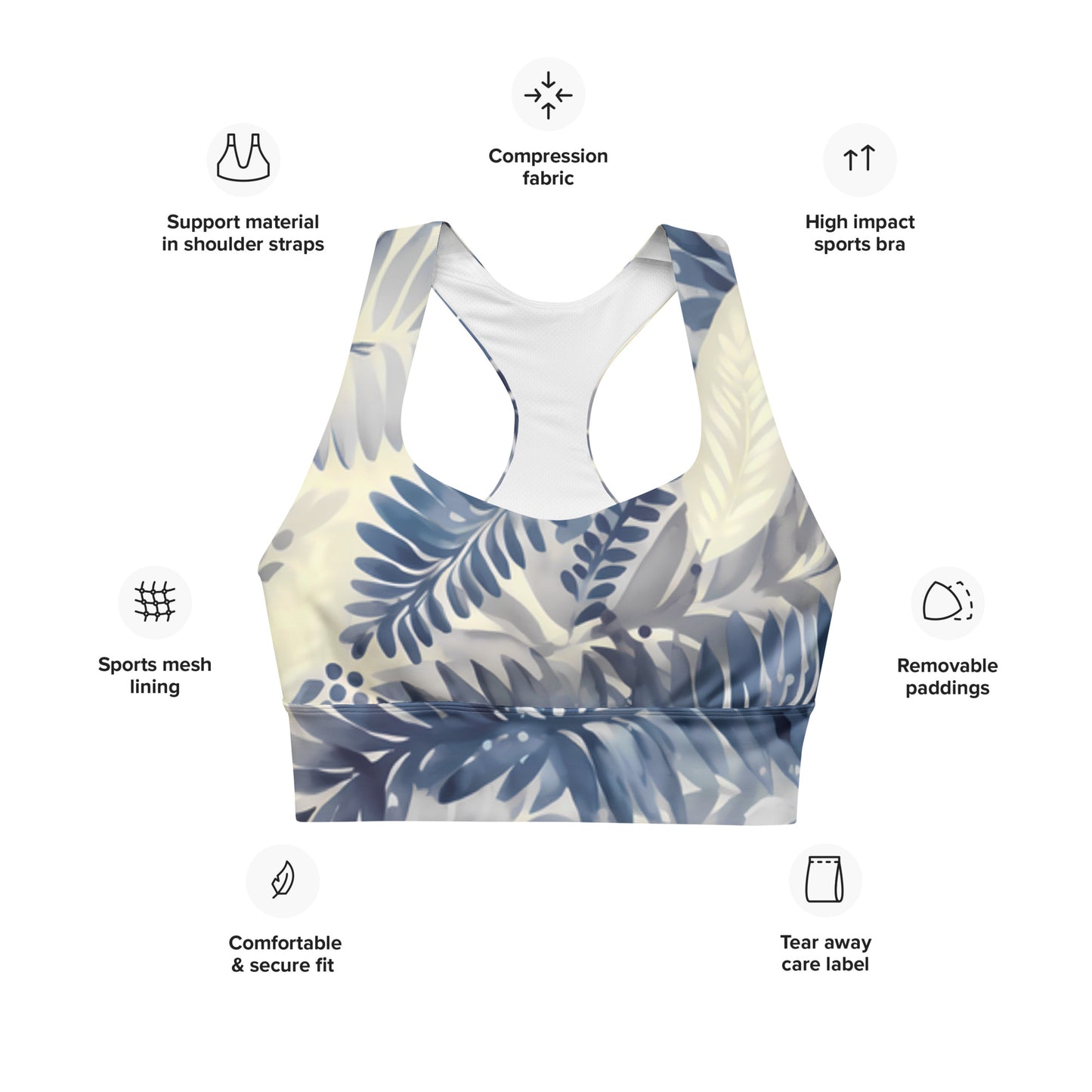 Watercolor Palmilla Longline sports bra