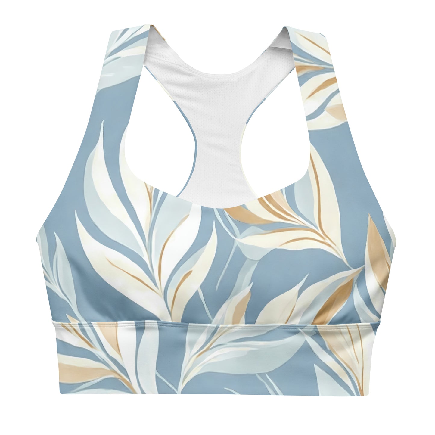 Tranquil Foliage Longline Sports Bra