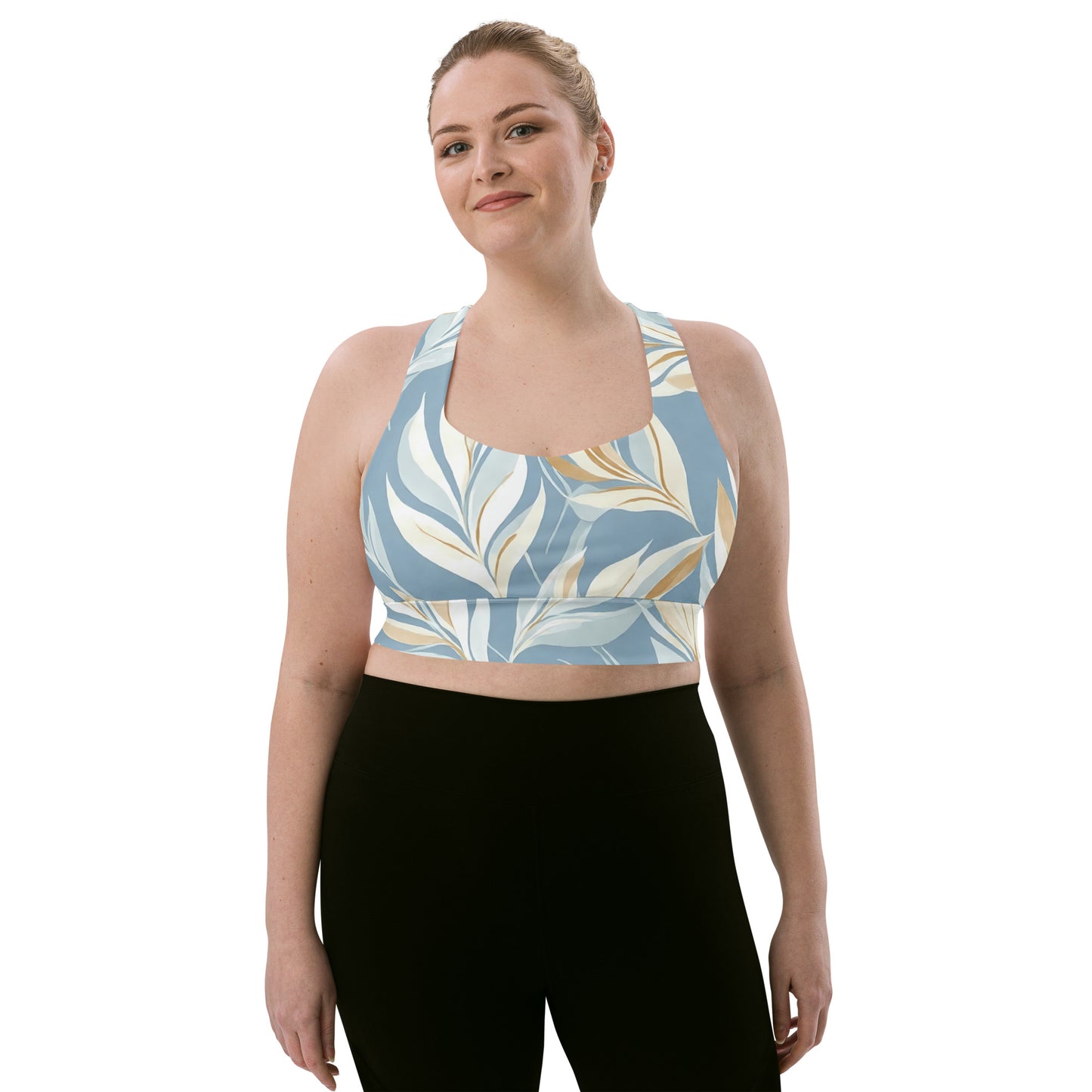 Tranquil Foliage Longline Sports Bra