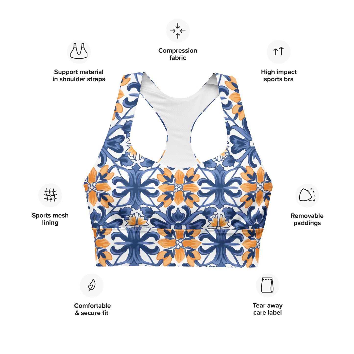 Azulejo Longline sports bra