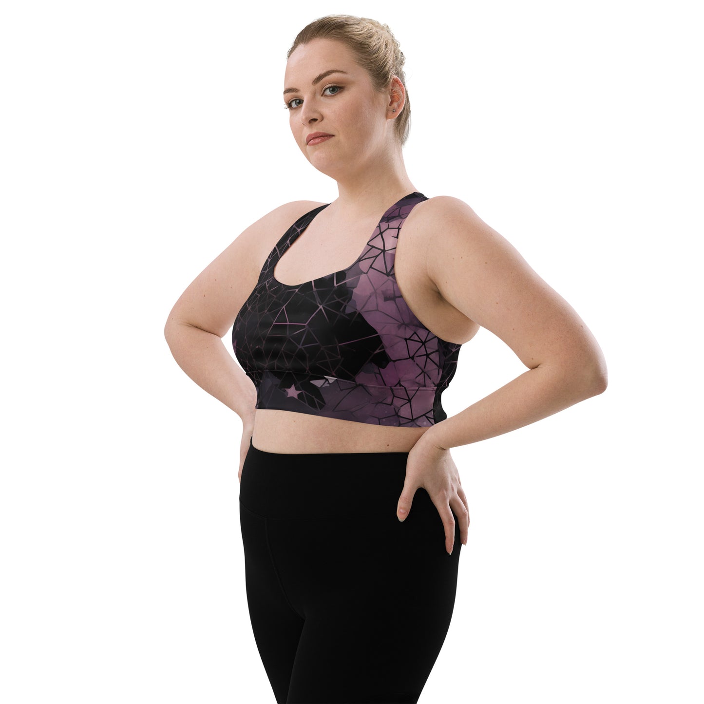 Prismatic Pink Longline sports bra
