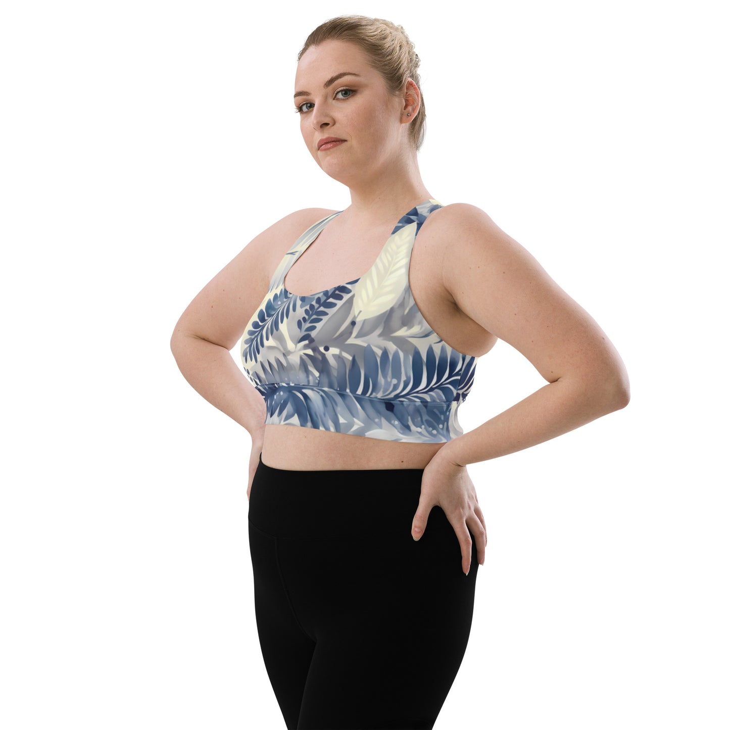 Watercolor Palmilla Longline sports bra