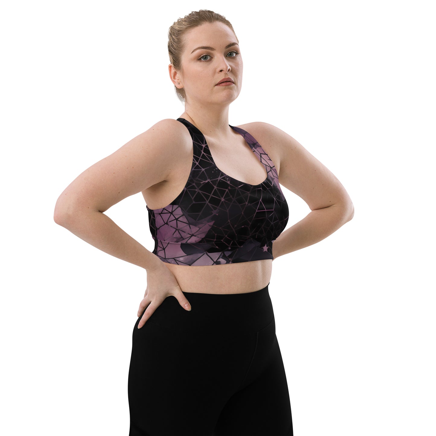 Prismatic Pink Longline sports bra