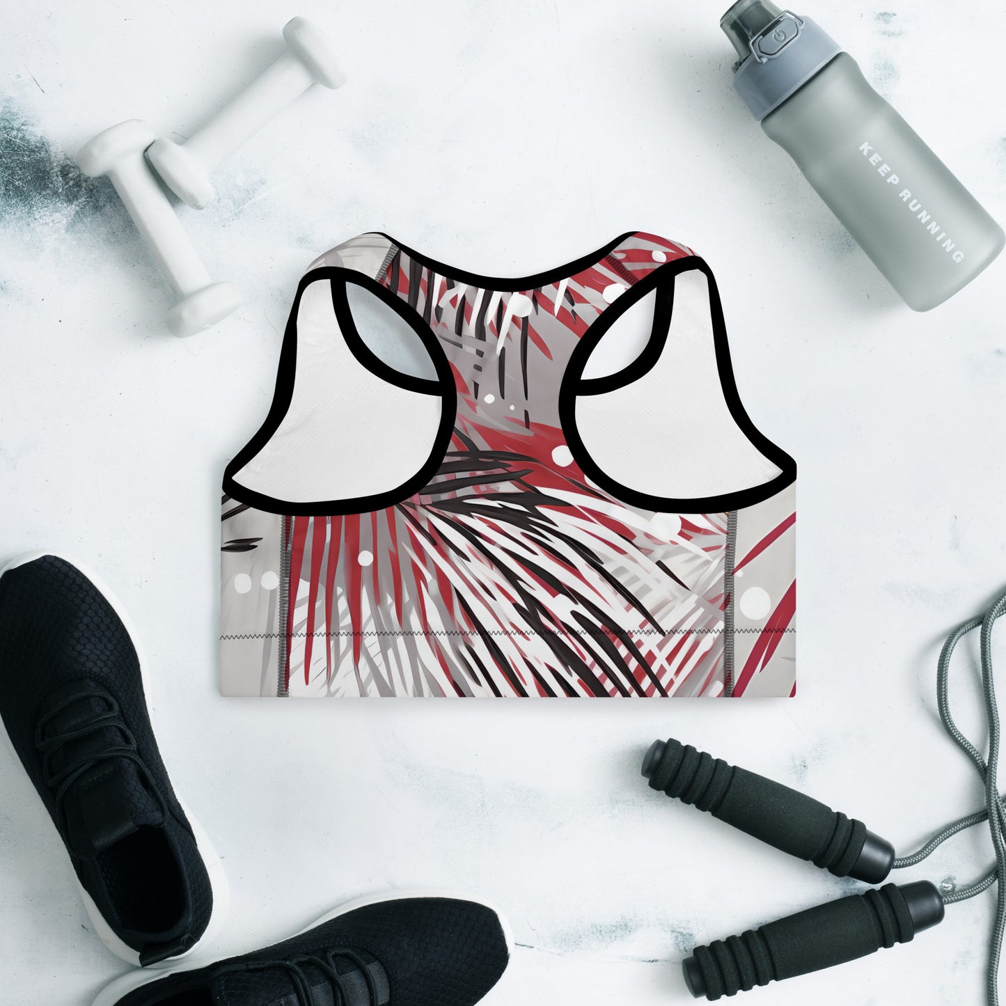 Snow Palm Padded Sports Bra