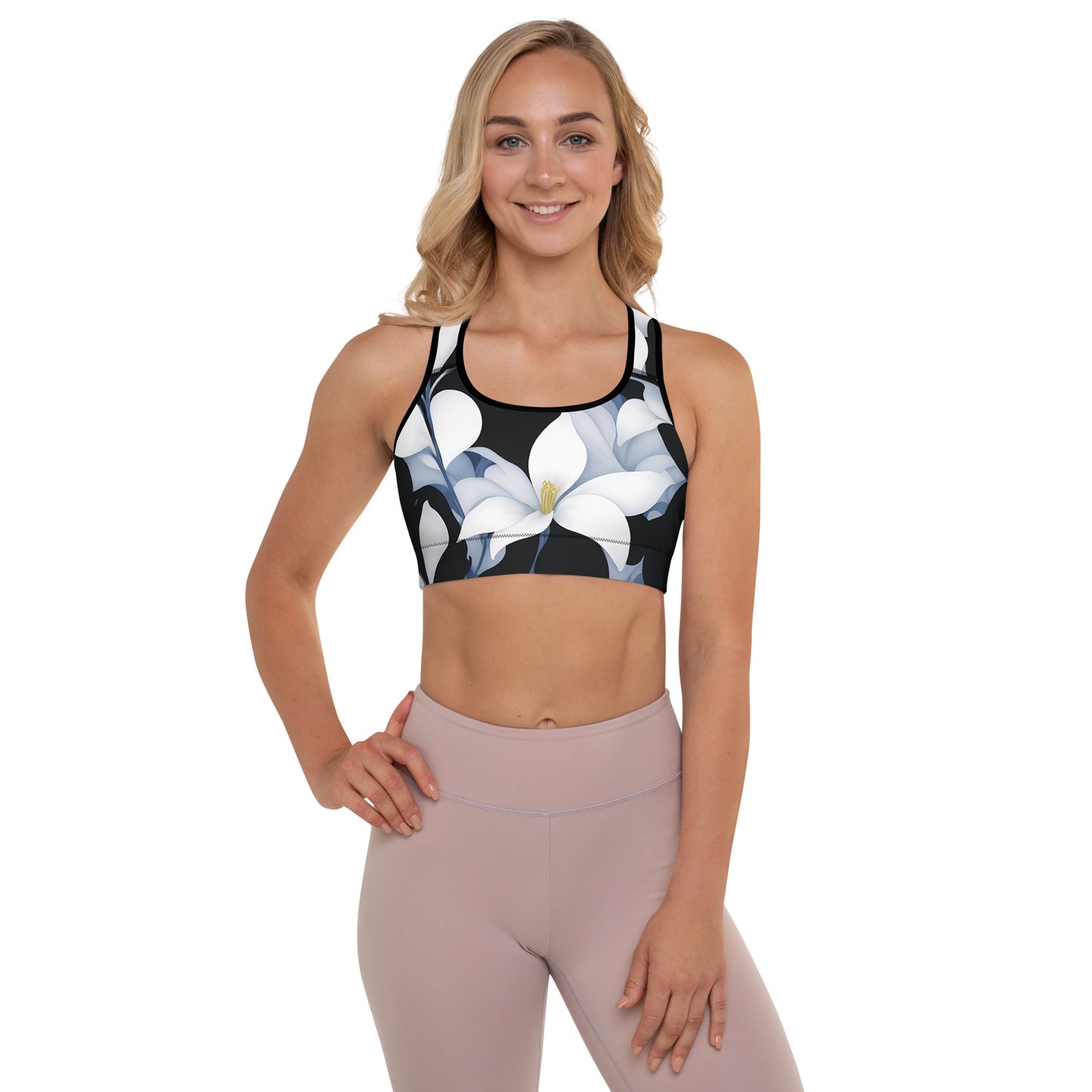 Dichrome Flower Camo Padded Sports Bra