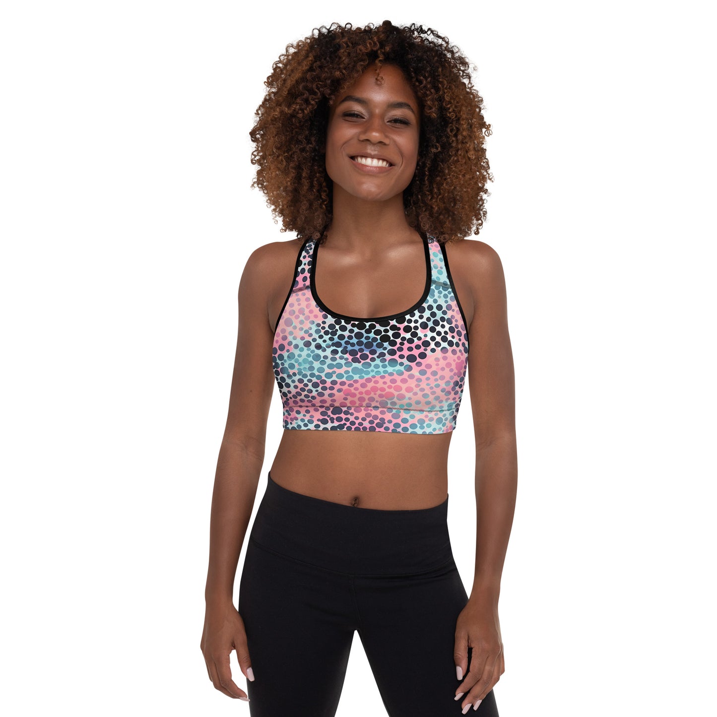Cotton Candy Polka Dot Padded Sports Bra