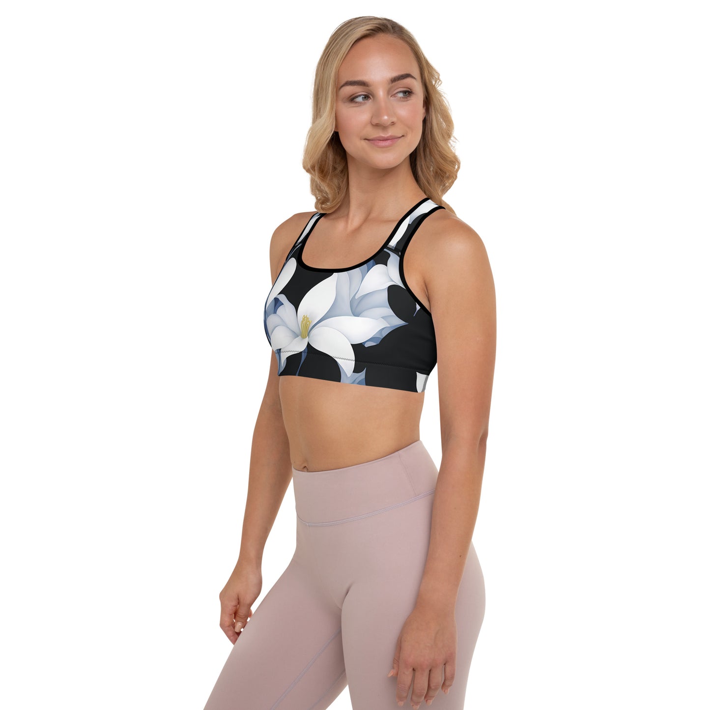 Dichrome Flower Camo Padded Sports Bra