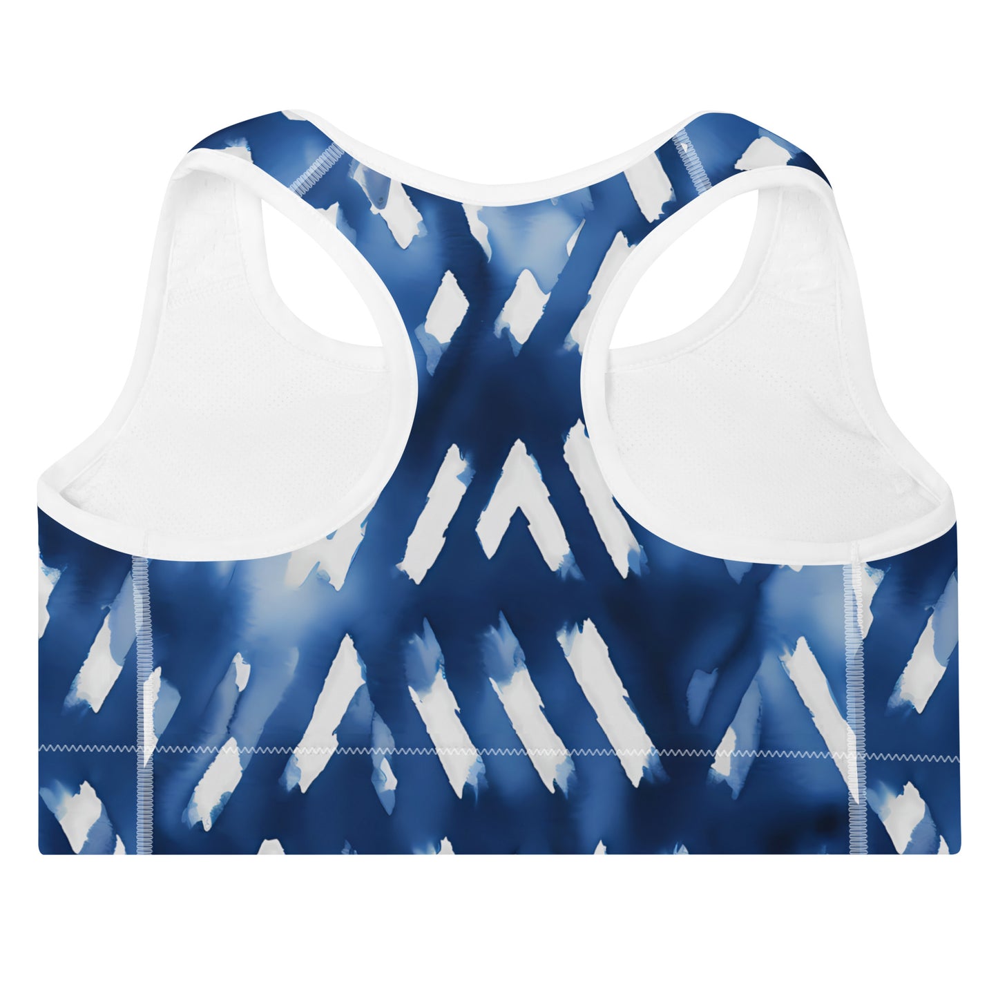 Shibori Blue Padded Sports Bra