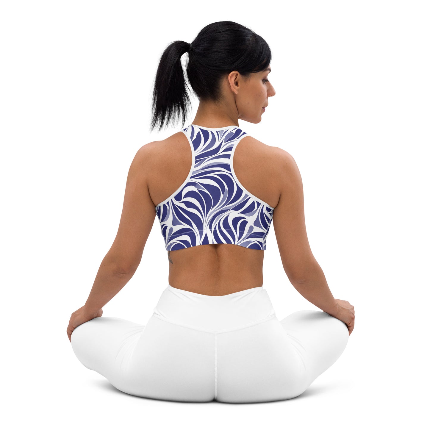 Azure Whirl Padded Sports Bra