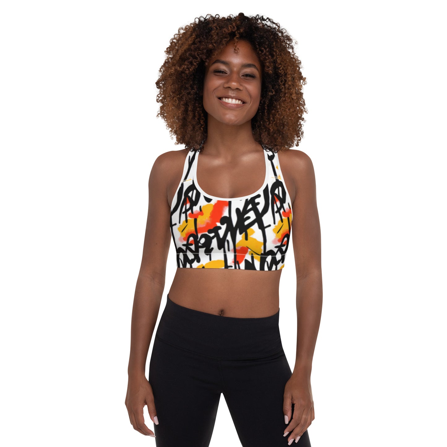 Graffiti Padded Sports Bra