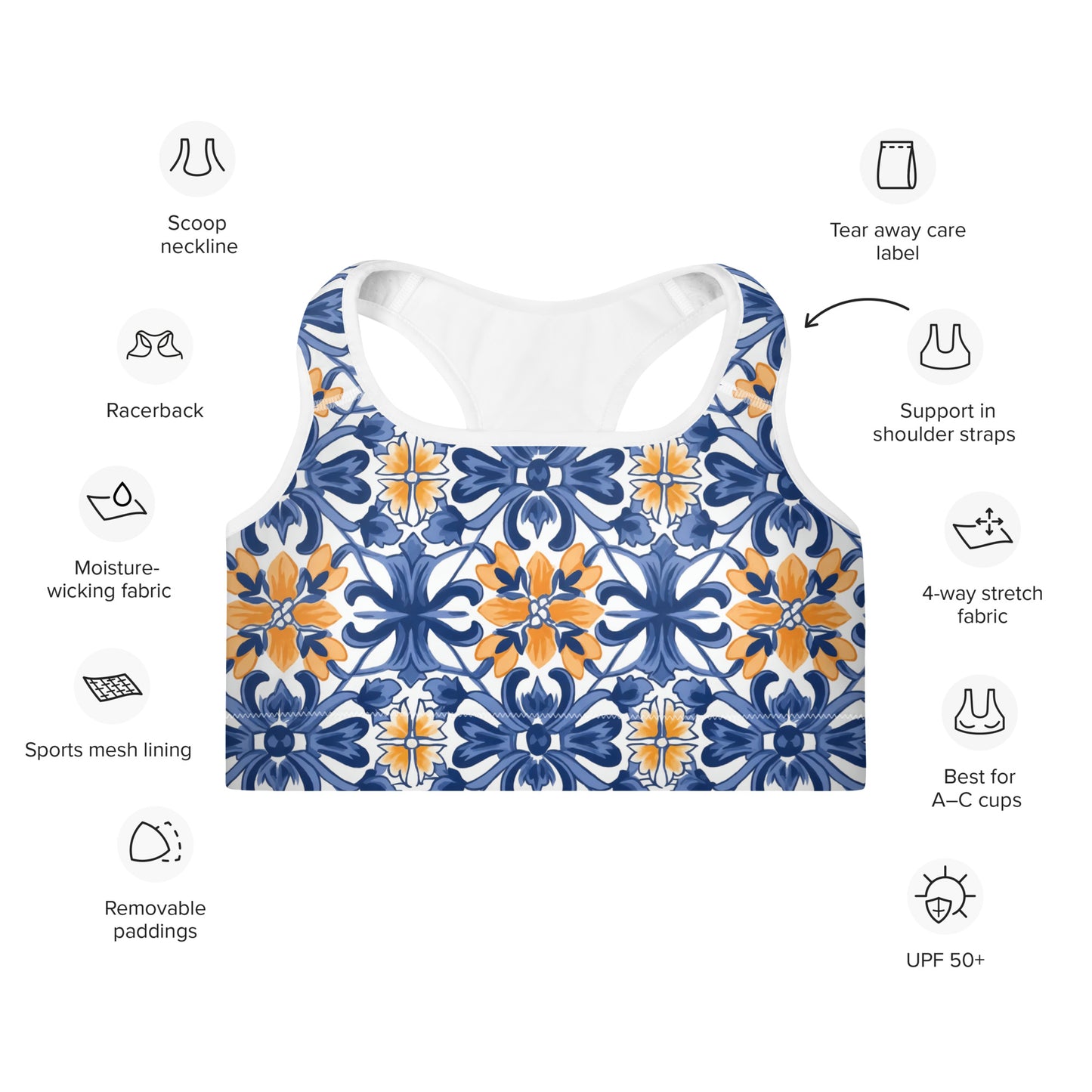 Azulejo Padded Sports Bra
