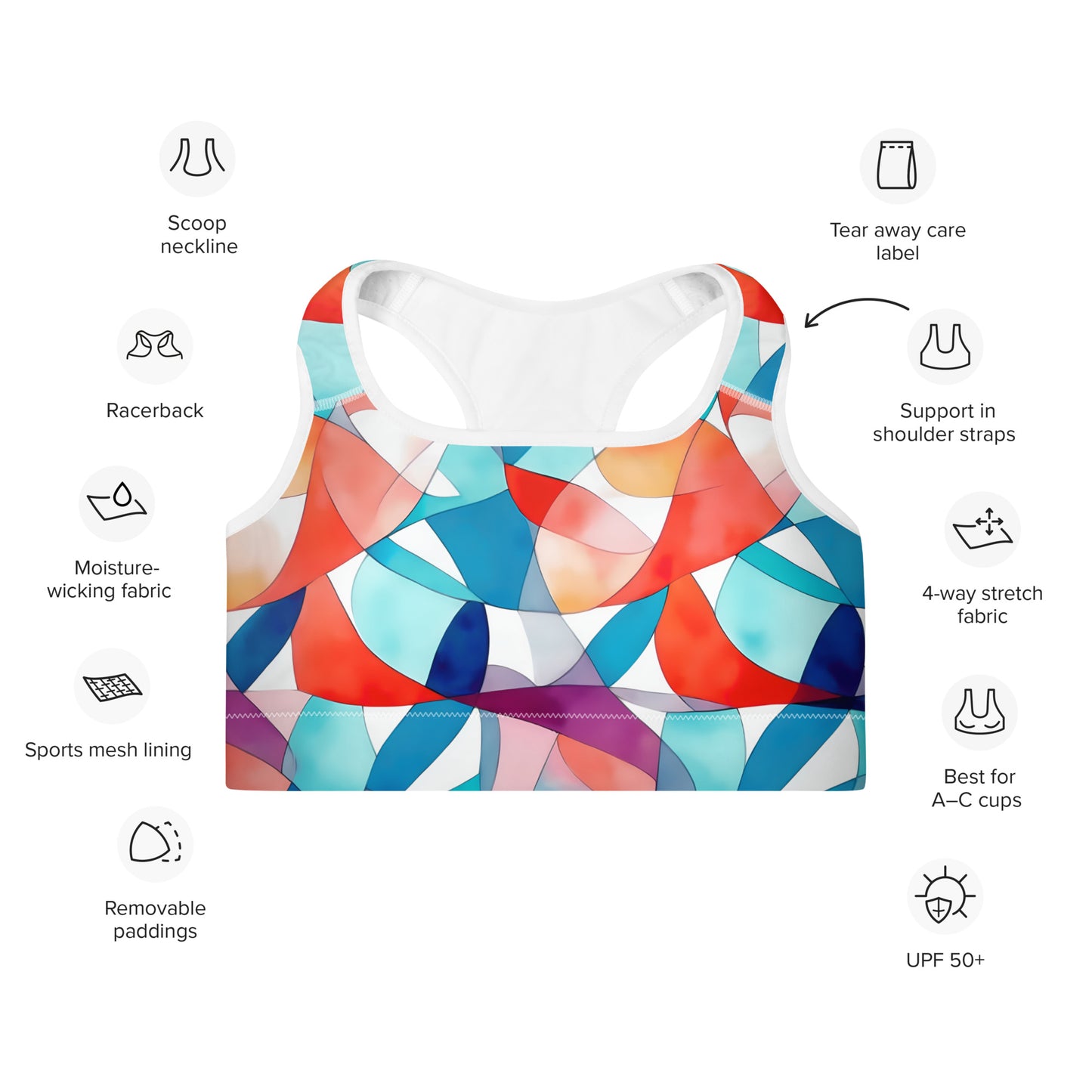 Prismatic Symphony Padded Sports Bra