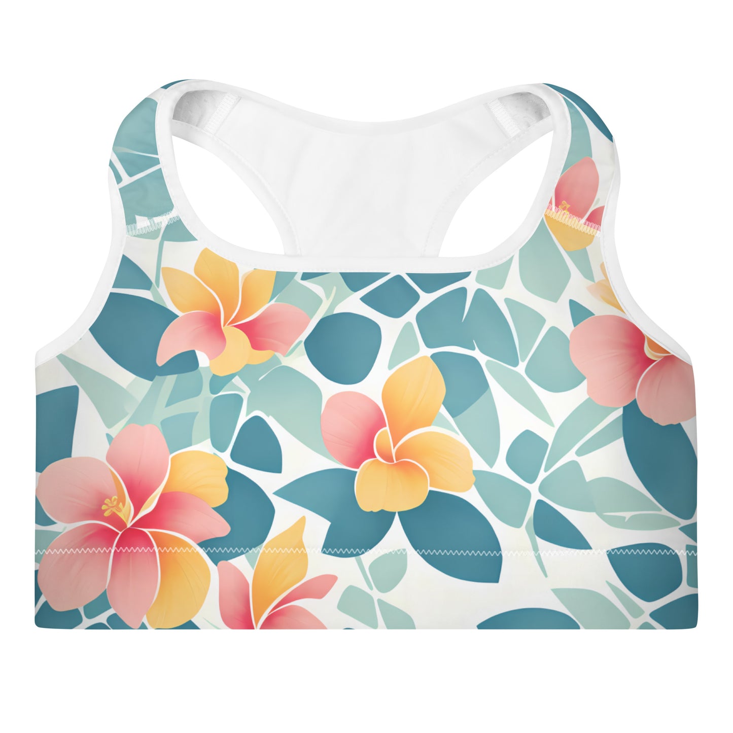Tropical Clarity Padded Sports Bra