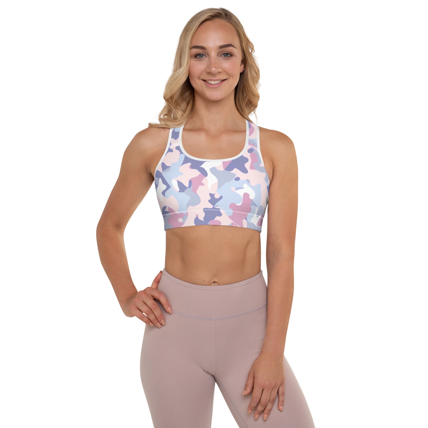 Summer Pastels Camo Padded Sports Bra