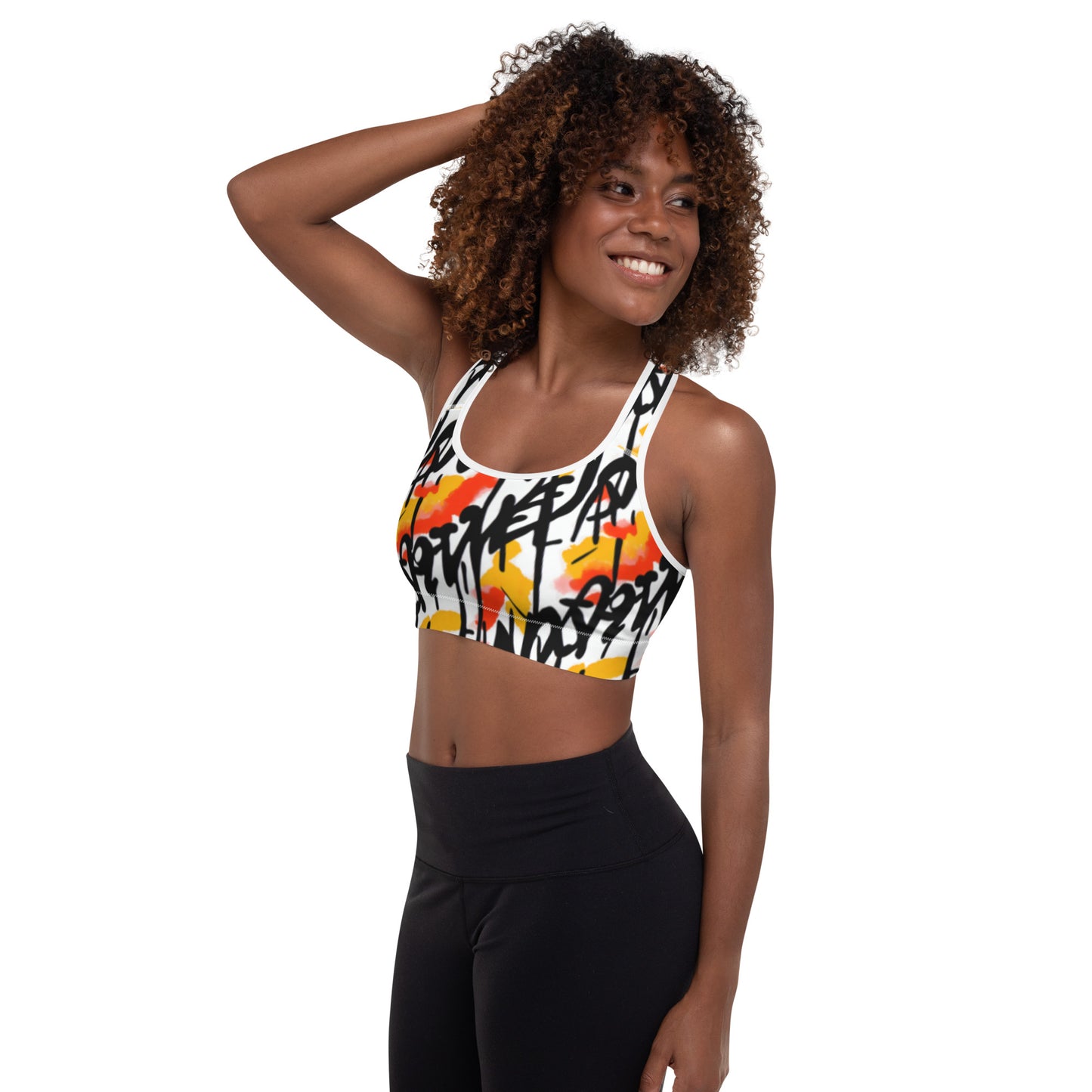 Graffiti Padded Sports Bra