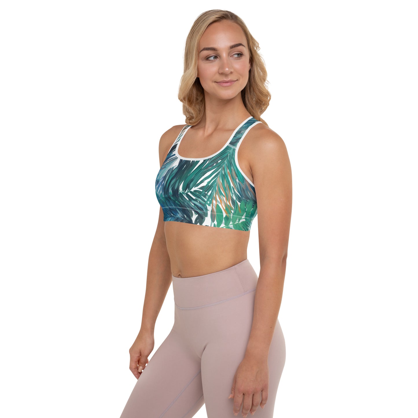 Sunset Palm Padded Sports Bra