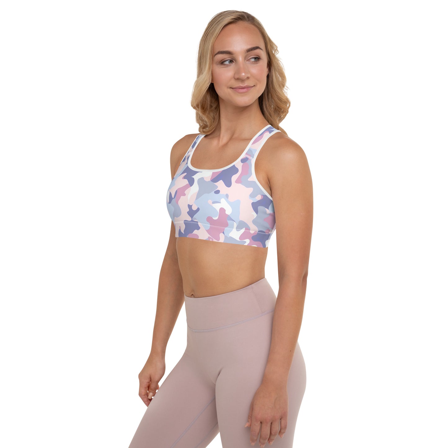 Summer Pastels Camo Padded Sports Bra