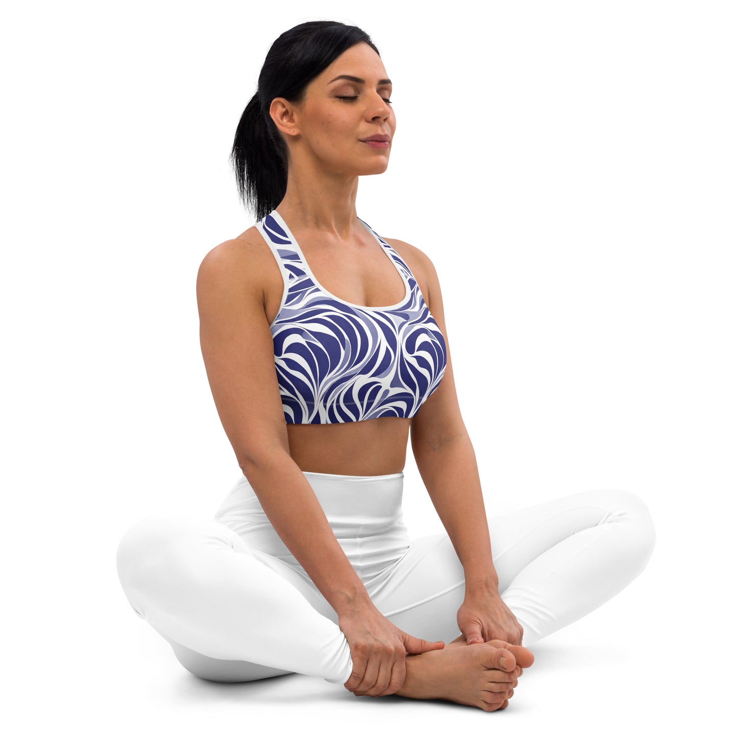 Azure Whirl Padded Sports Bra