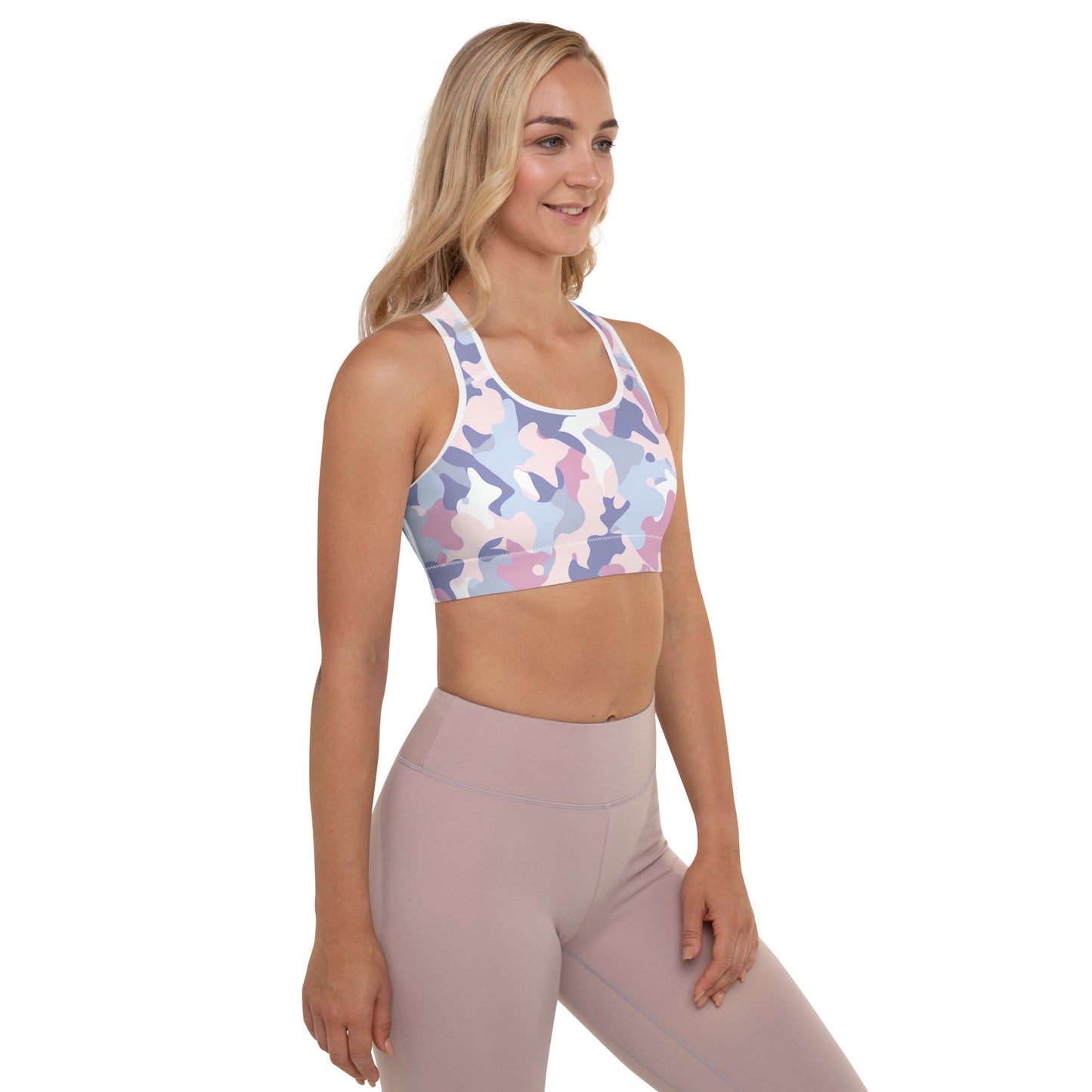 Summer Pastels Camo Padded Sports Bra