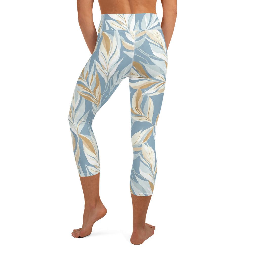 Tranquil Foliage Yoga Capri Leggings