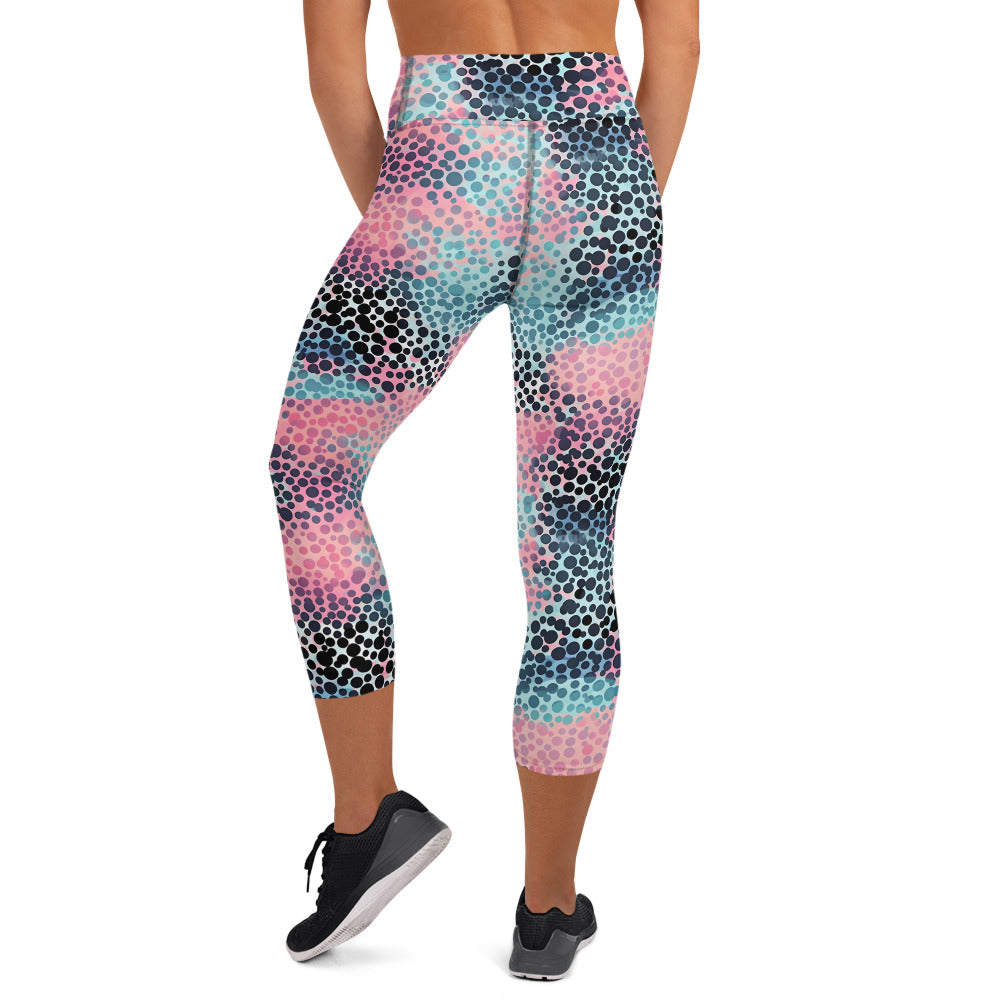 Cotton Candy Polka Dot Yoga Capri Leggings