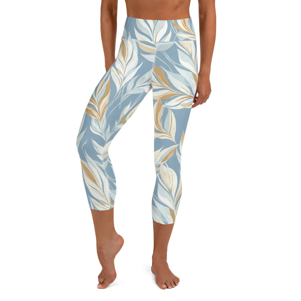 Tranquil Foliage Yoga Capri Leggings