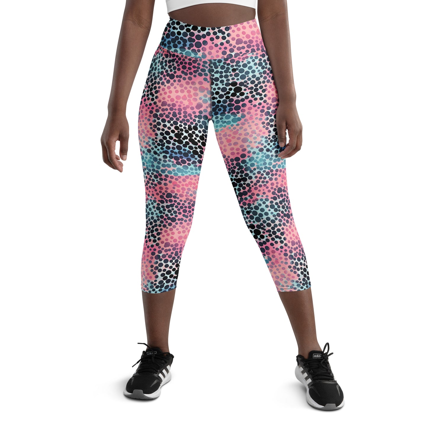 Cotton Candy Polka Dot Yoga Capri Leggings