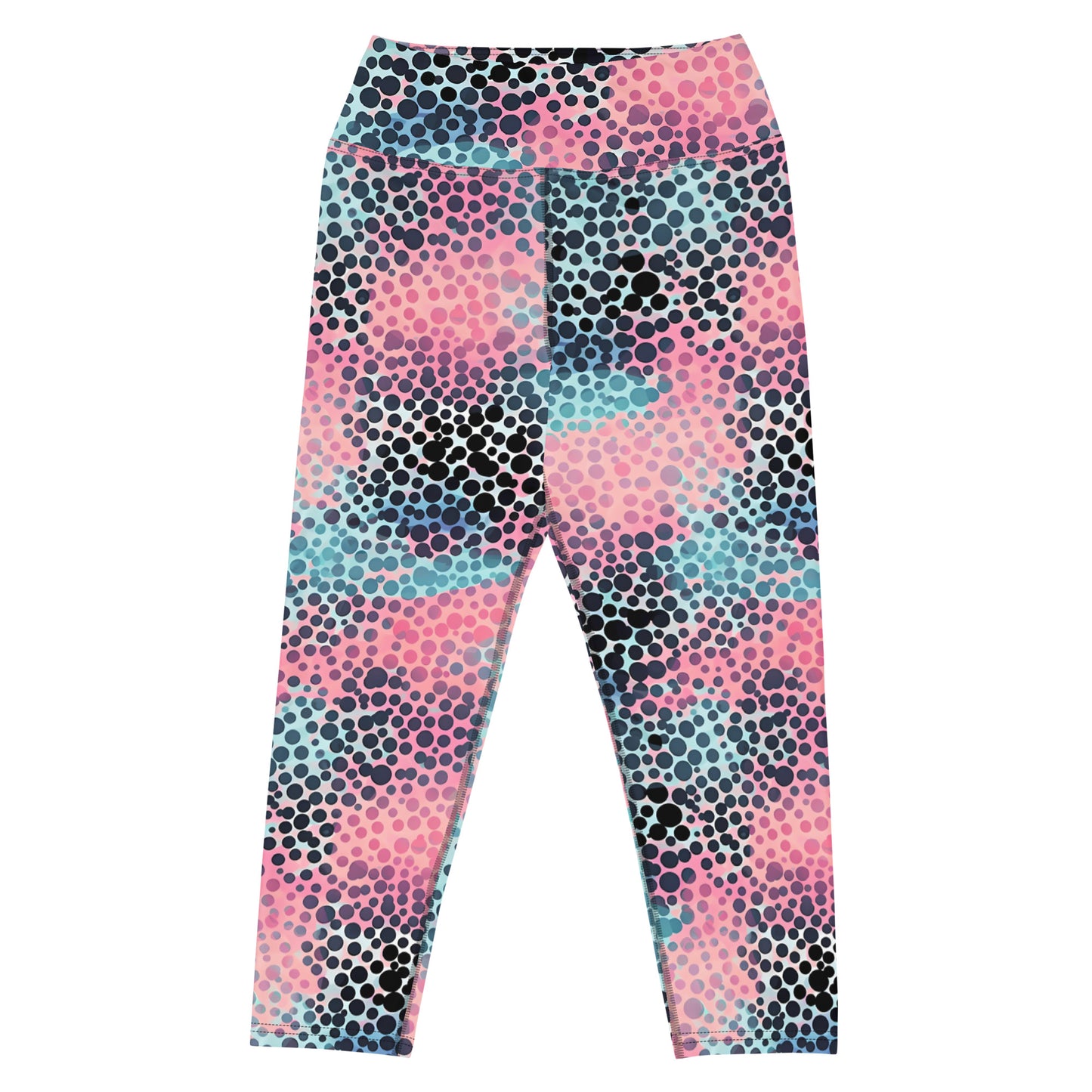 Cotton Candy Polka Dot Yoga Capri Leggings