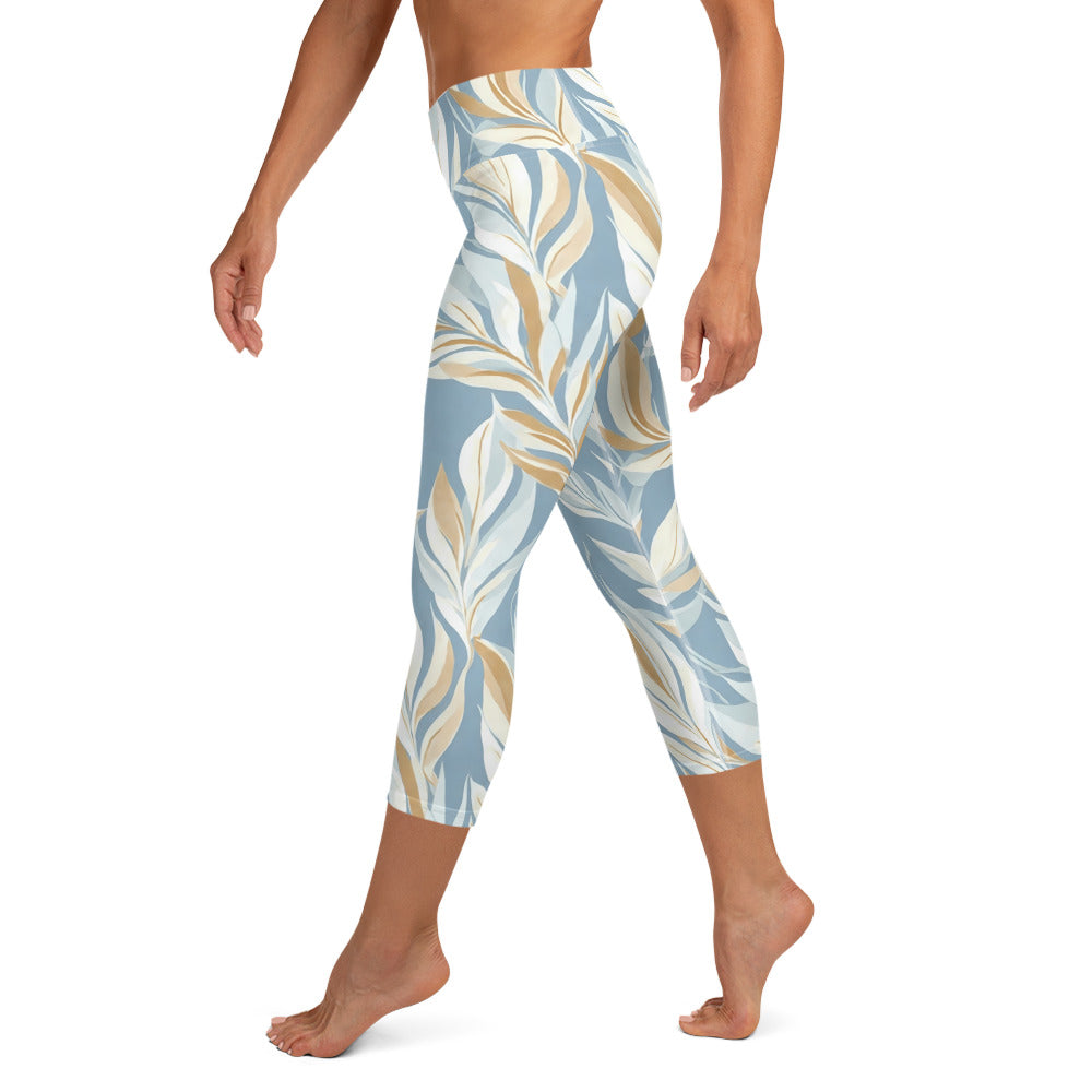 Tranquil Foliage Yoga Capri Leggings