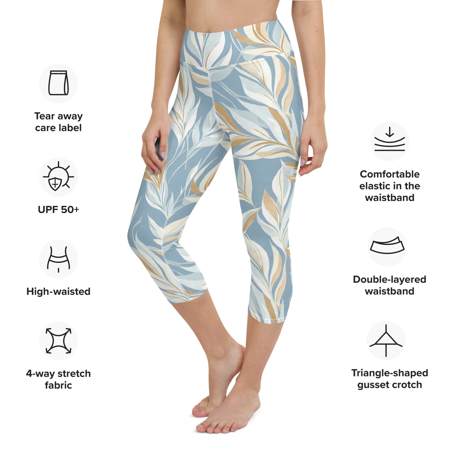 Tranquil Foliage Yoga Capri Leggings