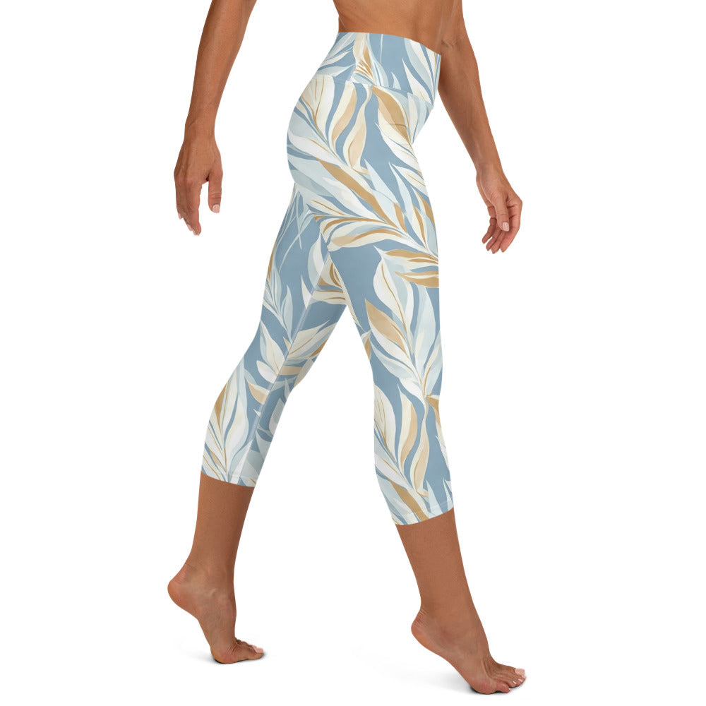 Tranquil Foliage Yoga Capri Leggings