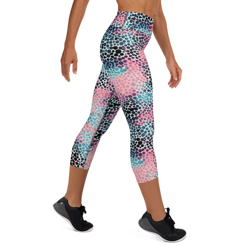 Cotton Candy Polka Dot Yoga Capri Leggings