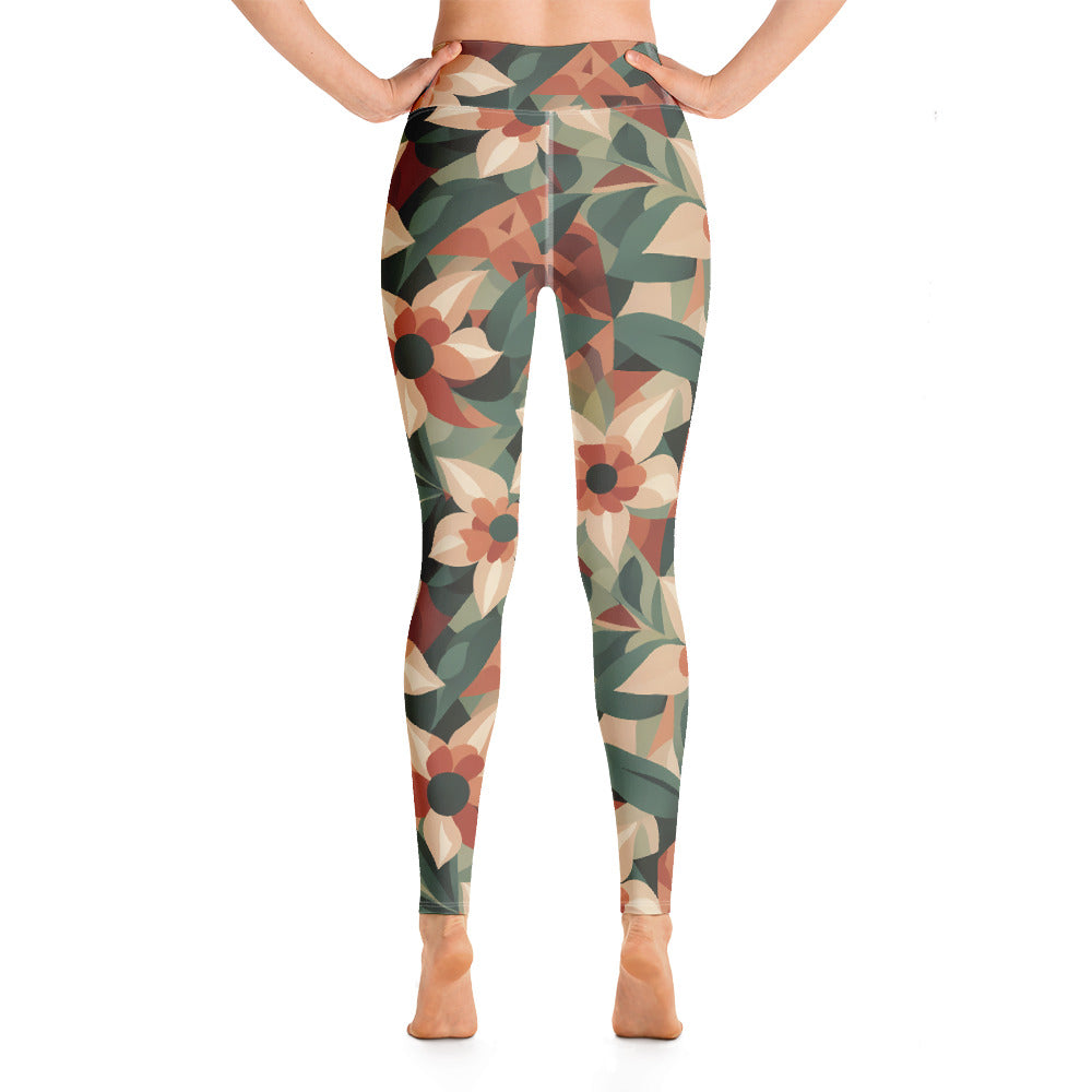 Jungle Ginger Floral Yoga Leggings