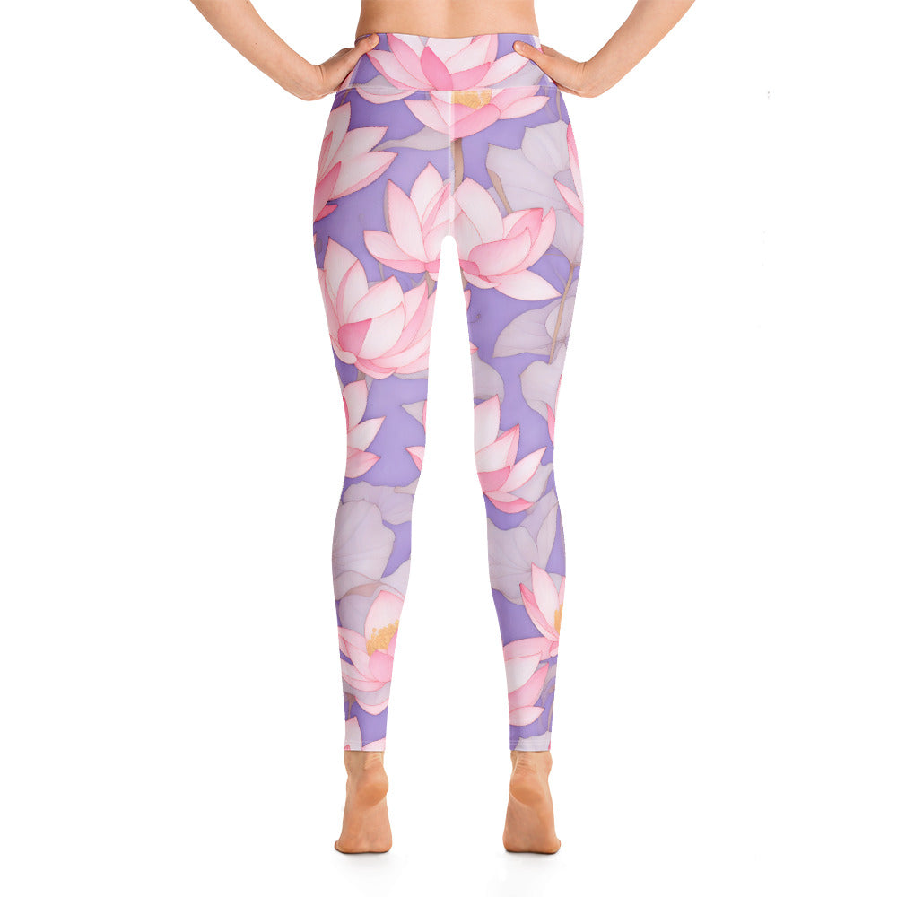 Pink Lotus Yoga Leggings