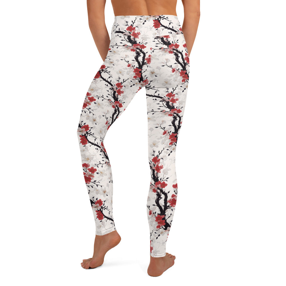 Cherry Blossom Wrap Yoga Leggings