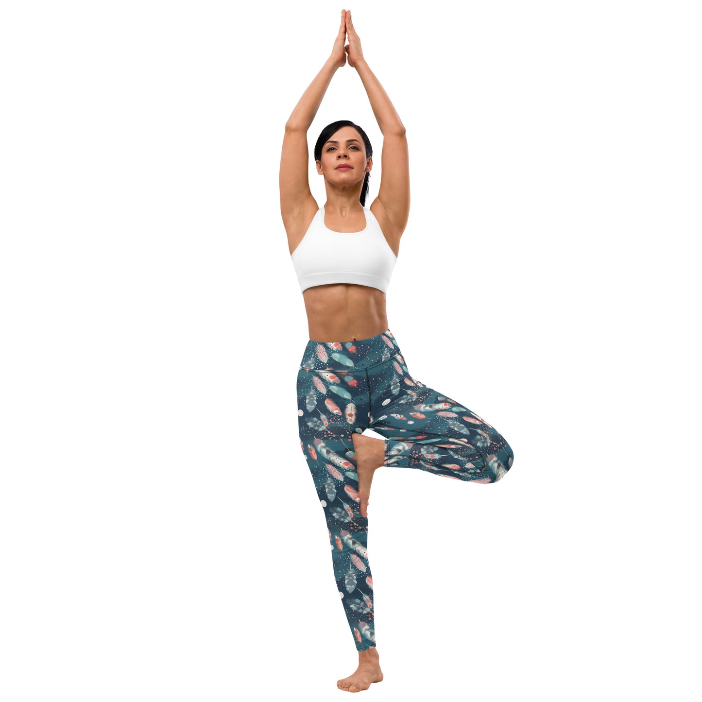 Boho Feathers Yoga Leggings