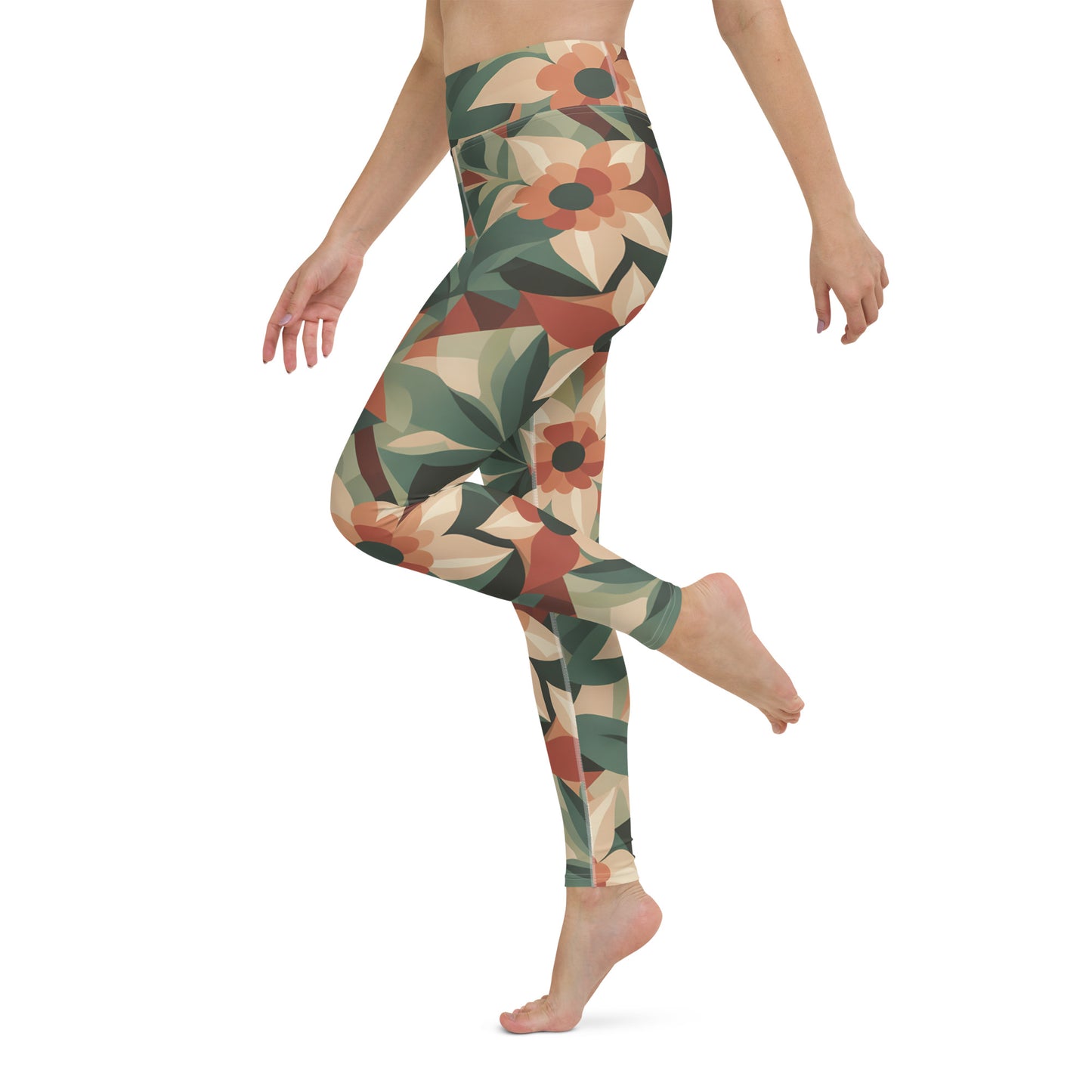 Jungle Ginger Floral Yoga Leggings