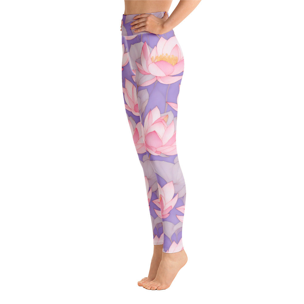 Pink Lotus Yoga Leggings
