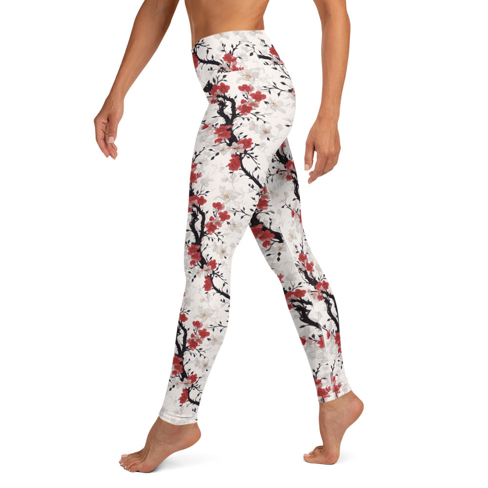 Cherry Blossom Wrap Yoga Leggings