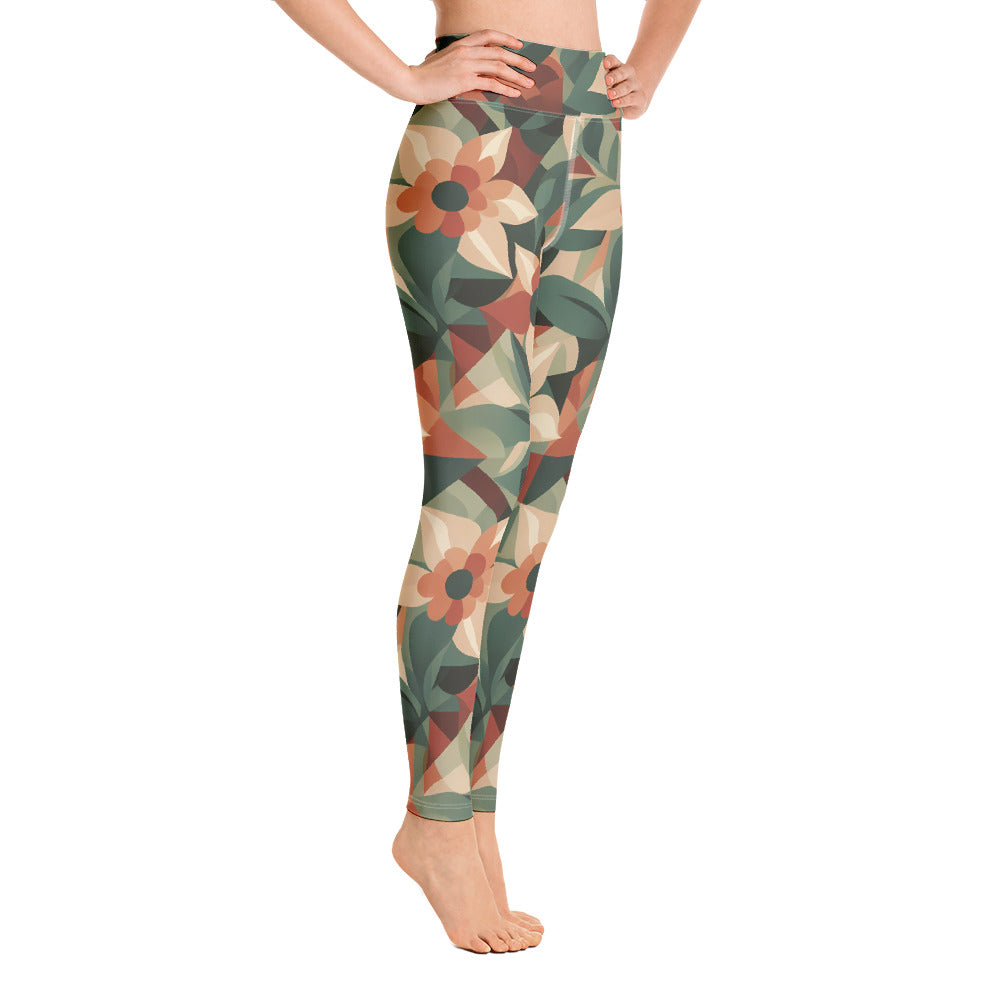Jungle Ginger Floral Yoga Leggings