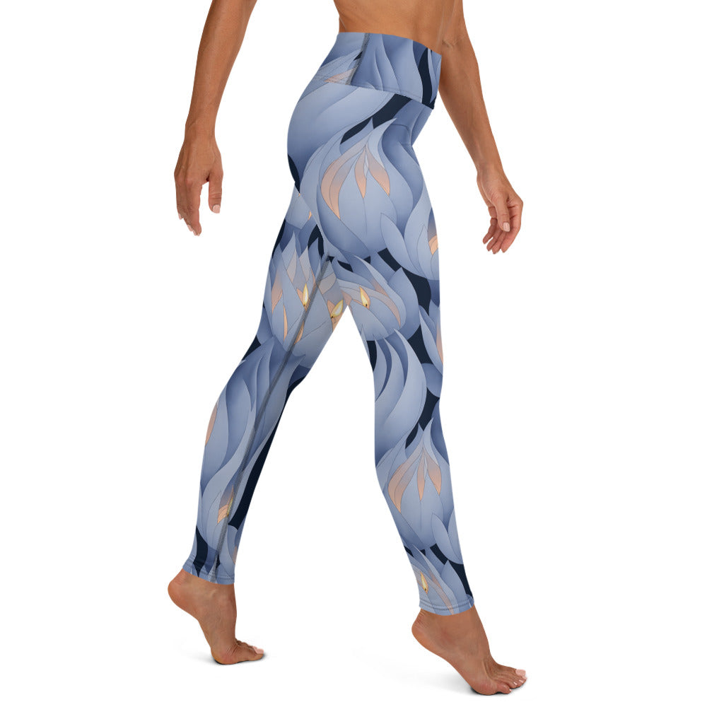 Night Blue Candles Yoga Leggings