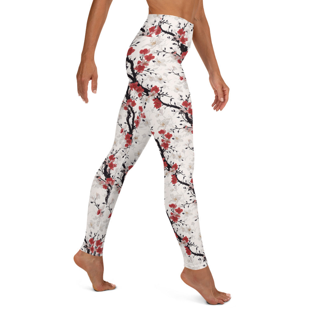 Cherry Blossom Wrap Yoga Leggings