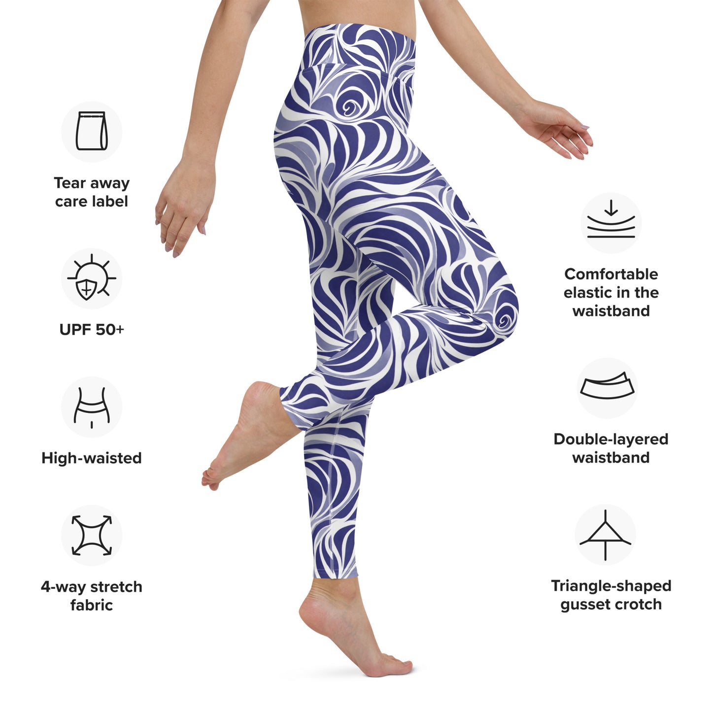 Azure Whirl Yoga Leggings