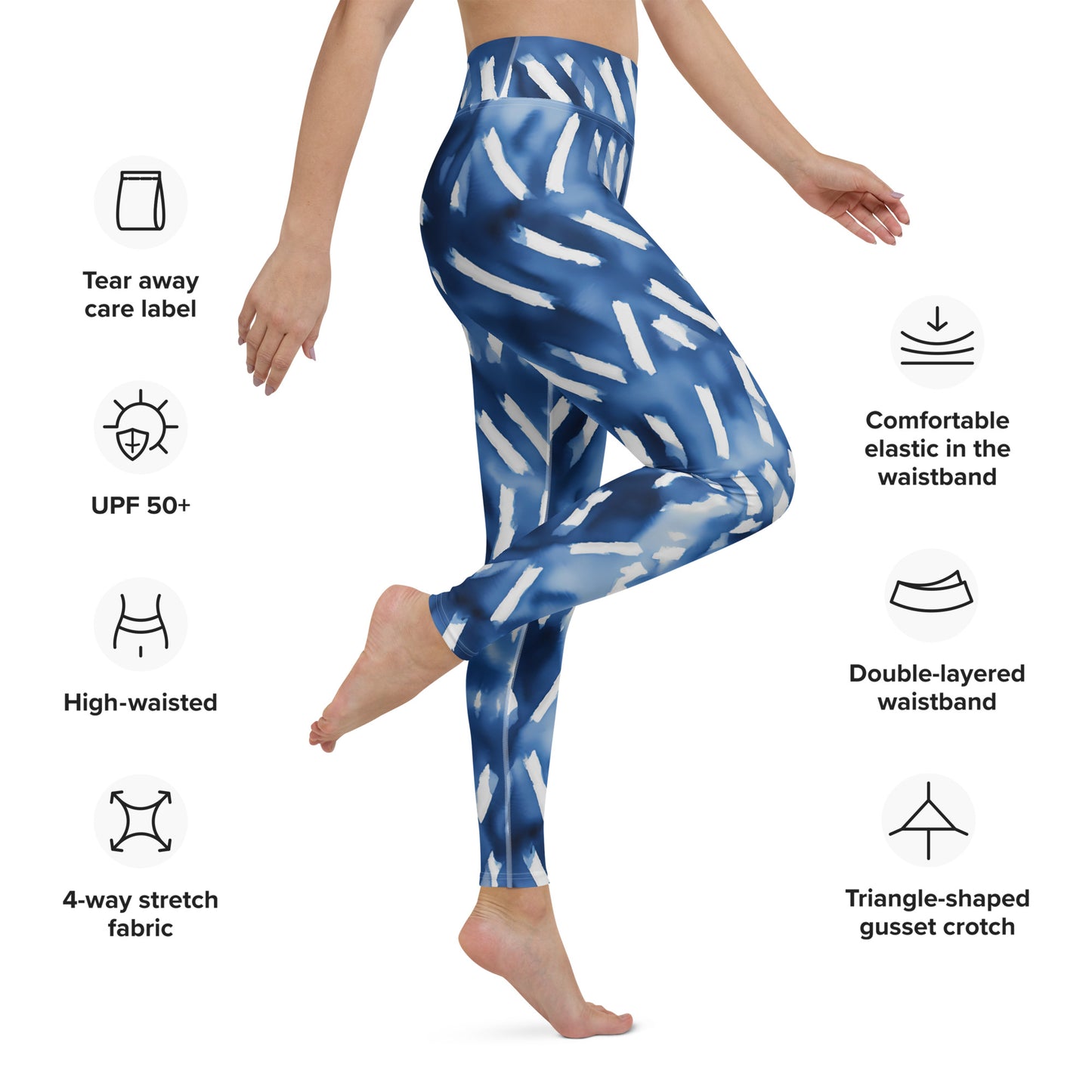 Shibori Blue Yoga Leggings