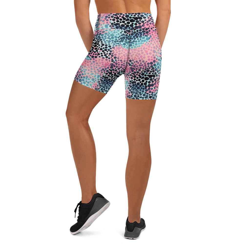 Cotton Candy Polka Dot Yoga Shorts