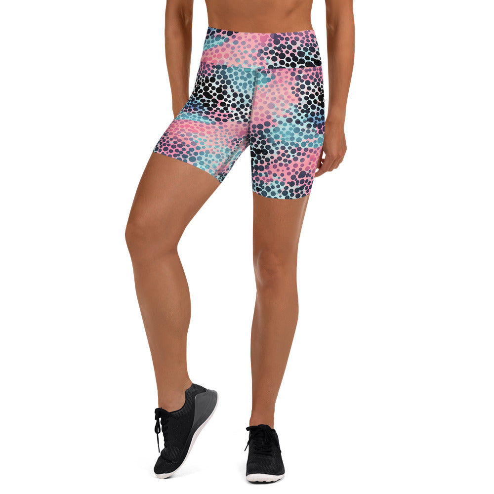 Cotton Candy Polka Dot Yoga Shorts