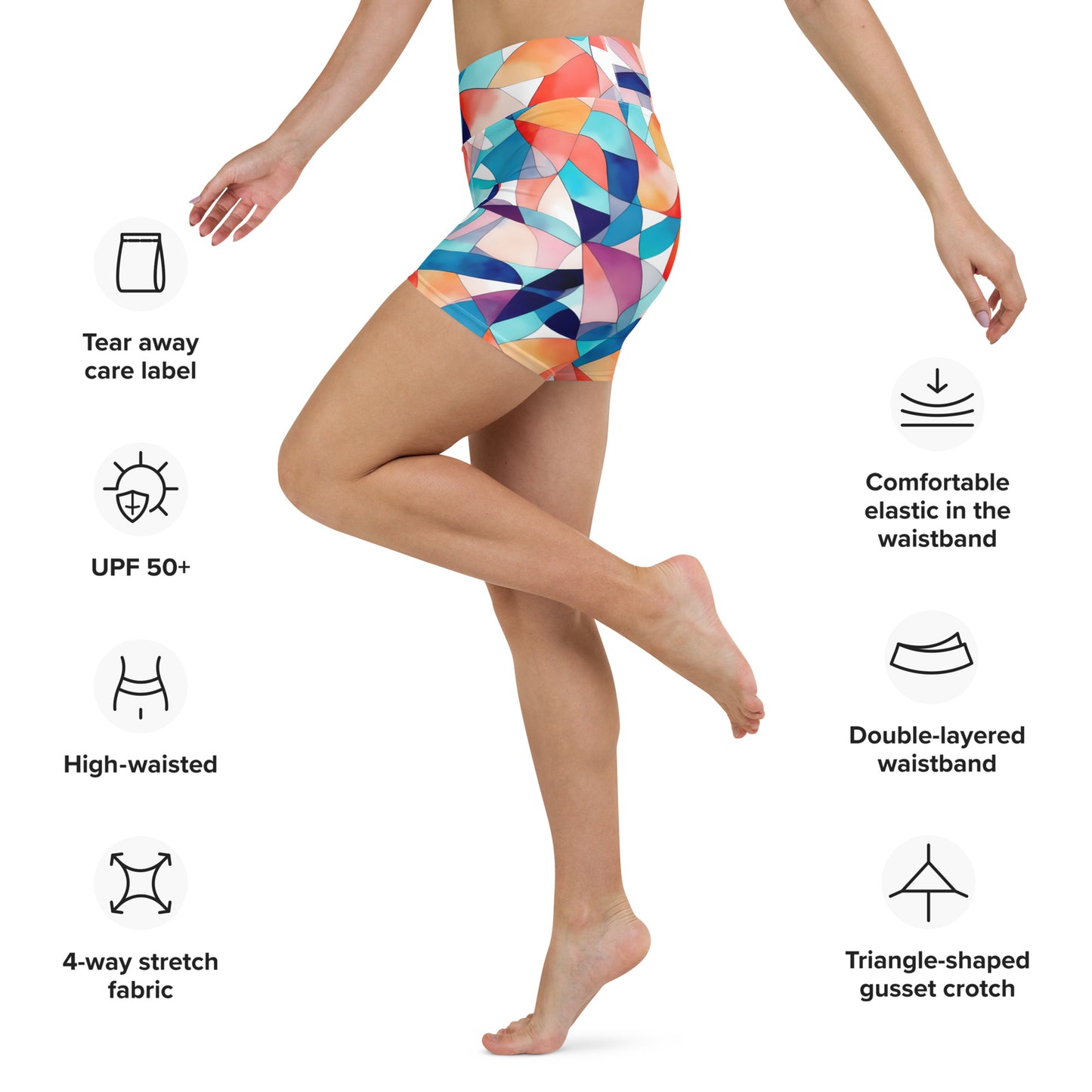 Prismatic Symphony Yoga Shorts