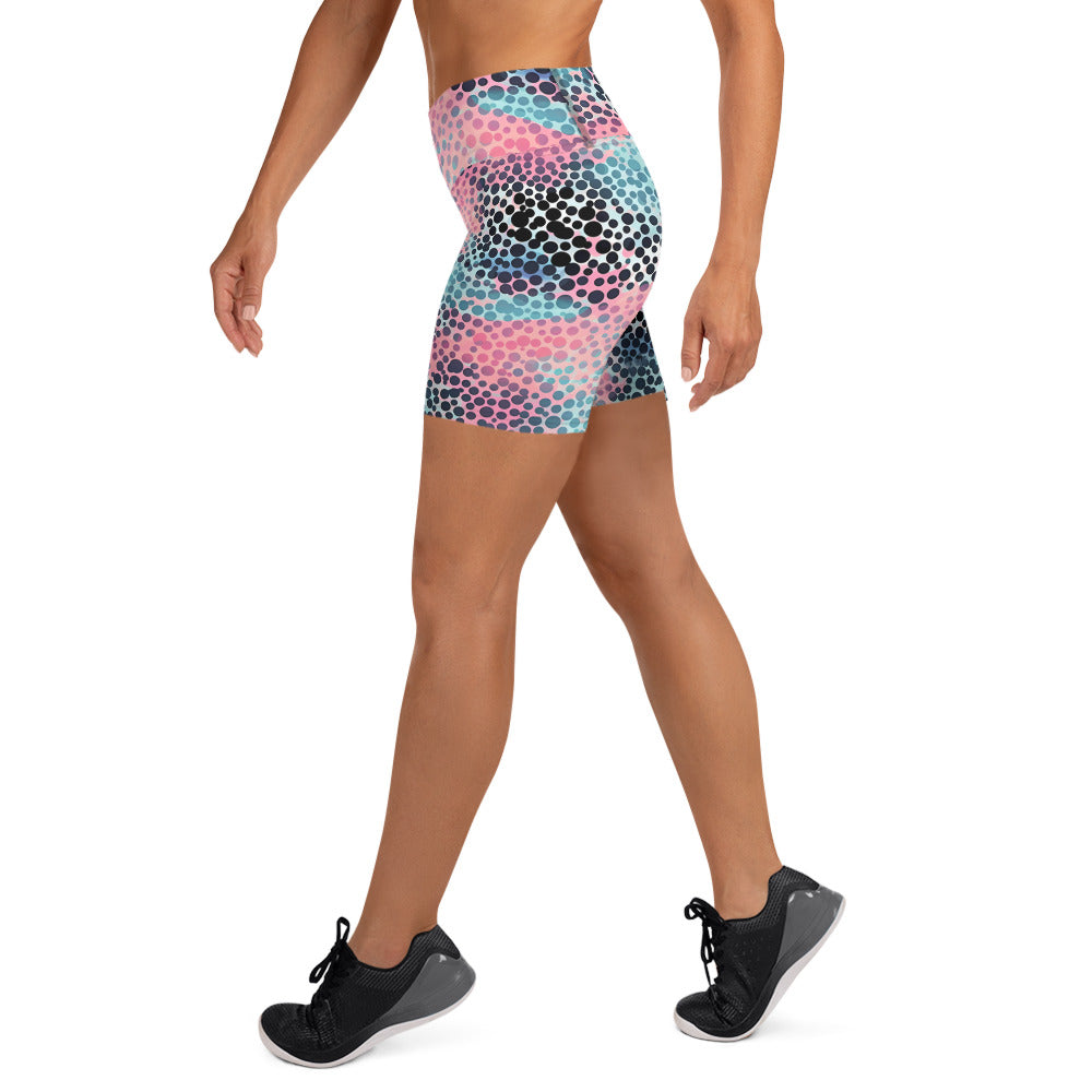 Cotton Candy Polka Dot Yoga Shorts