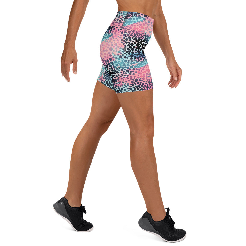 Cotton Candy Polka Dot Yoga Shorts